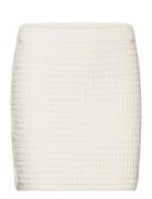 Knitted Miniskirt Lyhyt Hame Cream Mango