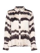 Tie-Dye Pleated Shirt Tops Blouses Long-sleeved Multi/patterned Mango