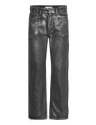 Straight Foil Jeans Bottoms Jeans Straight-regular Black Mango