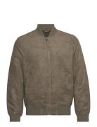 Suede-Effect Bomber Jacket Bombertakki Takki Khaki Green Mango