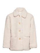 Faux Shearling Coat Takki Cream Mango