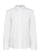 Regular Cotton Lyocell-Blend Shirt Tops Shirts Long-sleeved White Mang...