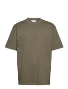 O-Neck Tee Over S/S Tops T-shirts Short-sleeved Khaki Green Lindbergh