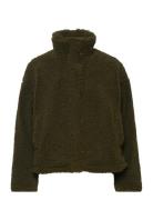 Faux Shearling Jacket Takki Green Mango