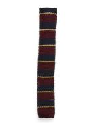 Striped Knit Silk Tie Solmio Kravatti Multi/patterned Polo Ralph Laure...