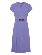 Belted Georgette Dress Polvipituinen Mekko Purple Lauren Ralph Lauren