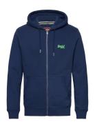 Essential Logo Zip Hoodie Tops Sweat-shirts & Hoodies Hoodies Navy Sup...