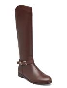 Brooke Burnished Leather Riding Boot Korkeavartiset Saapikkaat Brown L...