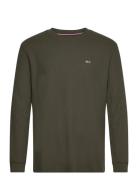 Tjm Reg Waffle L/S Tee Tops T-shirts Long-sleeved Green Tommy Jeans