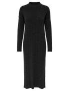 Onltess Ls Highneck Midi Dress Knt Polvipituinen Mekko Black ONLY