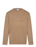 Pullover Tops T-shirts Long-sleeved T-shirts Brown BOSS