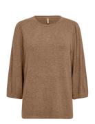 Sc-Biara Tops Blouses Long-sleeved Brown Soyaconcept