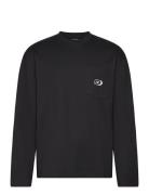 Walsh Ls Pocket Tee Tops T-shirts Long-sleeved Black J. Lindeberg