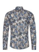 Aop Superflex Shirt L/S Tops Shirts Casual Blue Lindbergh