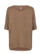 Sc-Biara Tops Blouses Long-sleeved Brown Soyaconcept