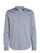 Non Iron Pattern Slim Shirt Tops Shirts Business Blue Calvin Klein