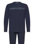 Men's Knit Long Pyjamas Pyjama Navy Emporio Armani