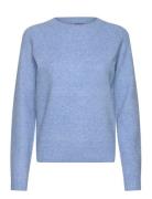 Vmdoffy Ls O-Neck Blouse Ga Noos Tops Knitwear Jumpers Blue Vero Moda