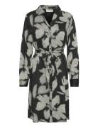 Cromma Shirt Dress Polvipituinen Mekko Black Cream