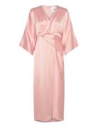 Erica Wrap Detailed Midi Dress Maksimekko Juhlamekko Pink Malina