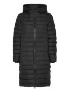 Lohja Longer Puffer Jacket W3T3 Topattu Pitkä Takki Black Rains