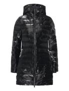 Lohja Long Puffer Curve Jacket W3T3 Vuorillinen Takki Topattu Takki Bl...