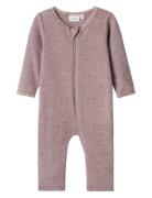 Nbfwang Wool Needle Nightsuit Solid Noos Pitkähihainen Body Purple Nam...