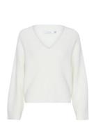 Alphagz V-Neck Tops Knitwear Jumpers Cream Gestuz