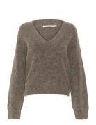 Alphagz V-Neck Tops Knitwear Jumpers Beige Gestuz