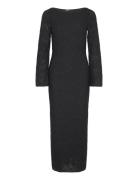 Textured Dress Maksimekko Juhlamekko Black Gina Tricot