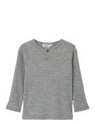 Nmmfable Ls Wool Top Lil Tops T-shirts Long-sleeved T-shirts Grey Lil'...