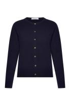 O-Neck Cardigan Tops Knitwear Cardigans Navy BUSNEL