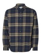 Slhslimowen-Flannel Shirt Ls Noos Tops Shirts Casual Navy Selected Hom...