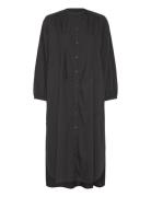 Lauren Shirtdress Poplin Polvipituinen Mekko Black Moshi Moshi Mind