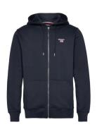 Liam Zip Hood Tops Sweat-shirts & Hoodies Hoodies Navy Sebago