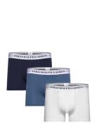 Classic Stretch-Cotton Trunk 3-Pack Bokserit Blue Polo Ralph Lauren