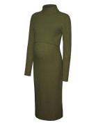 Mlsuniva June L/S Knit Midi Dress 2F Polvipituinen Mekko Khaki Green M...