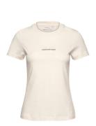 Monologo Slim Tee Tops T-shirts & Tops Short-sleeved Cream Calvin Klei...