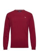 Superfine Lambswool Crew Tops T-shirts Long-sleeved Burgundy GANT