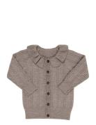 Merino Pattern Cardigan W. Collar Tops Knitwear Cardigans Beige Copenh...