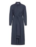 Srsydney Midi Shirt Dress Polvipituinen Mekko Navy Soft Rebels