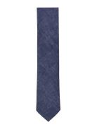 Structured Tencel Tie 7 Cm Solmio Kravatti Navy Lindbergh Black