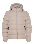 Hooded Sports Puffer Jacket Vuorillinen Takki Topattu Takki Beige Supe...