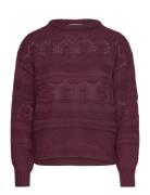 Ihastra Ls Tops Knitwear Jumpers Burgundy ICHI