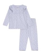 Printed Long Pyjamas Pyjamasetti Pyjama Blue Mango