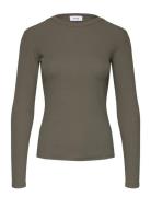 Lr-Numbia Tops T-shirts & Tops Long-sleeved Khaki Green Levete Room