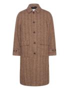 Maximilian Herringb Wool Coat Villakangastakki Pitkä Takki Brown Les D...