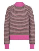 Stripey Martha Sweater Tops Knitwear Jumpers Pink Mads Nørgaard