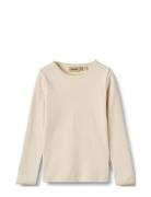 T-Shirt L/S Belis Tops T-shirts Long-sleeved T-shirts Cream Wheat