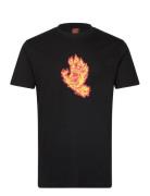 Flame Hand Tops T-shirts Short-sleeved Black Santa Cruz